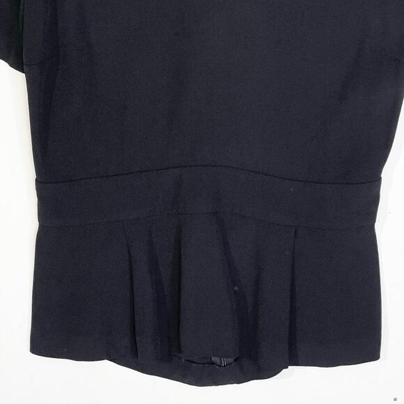 A.L.C Women’s Black Short Sleeve Tie back peplum top size 8 - Picture 2 of 5